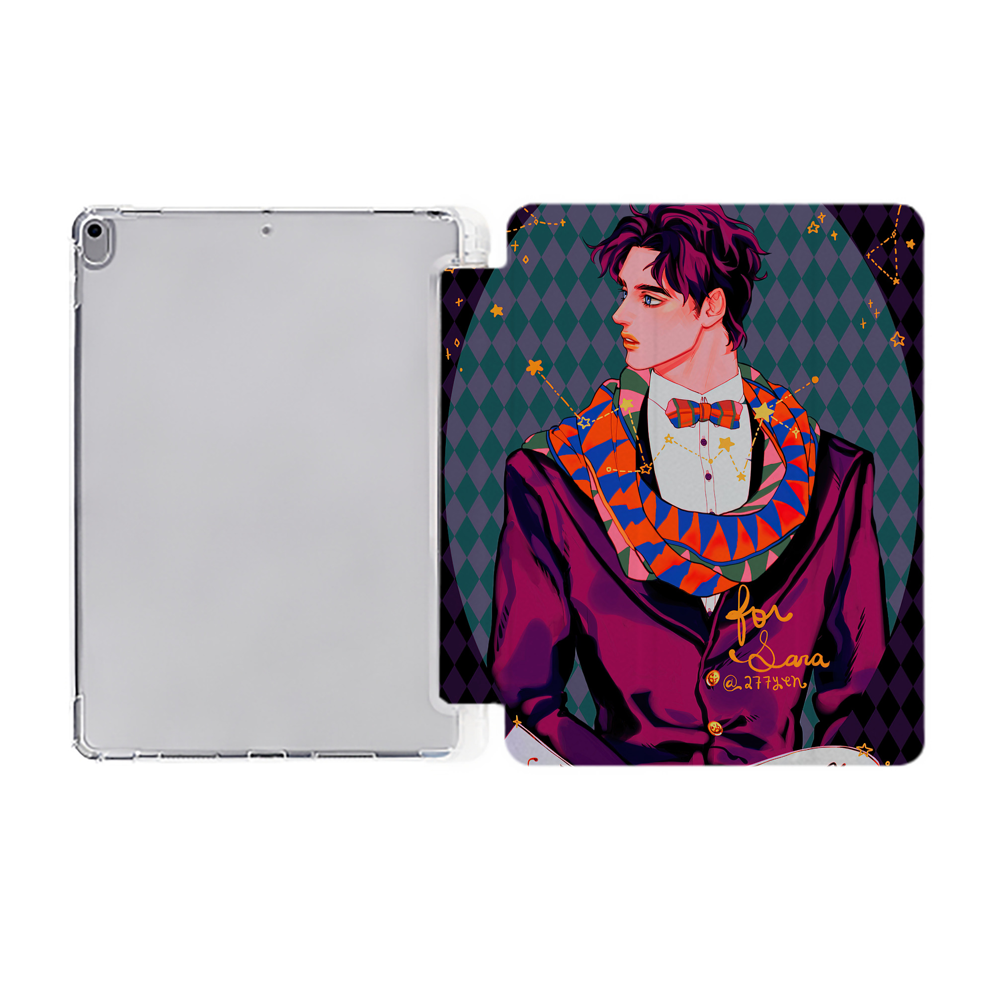 （画像用） ジョジョの奇妙な冒険 JoJo's Bizarre Adventure IPad ケース ペン収納付き 三つ折りスタンド PUレザー×シリコン 対応機種9.5/10.5/10.9インチ